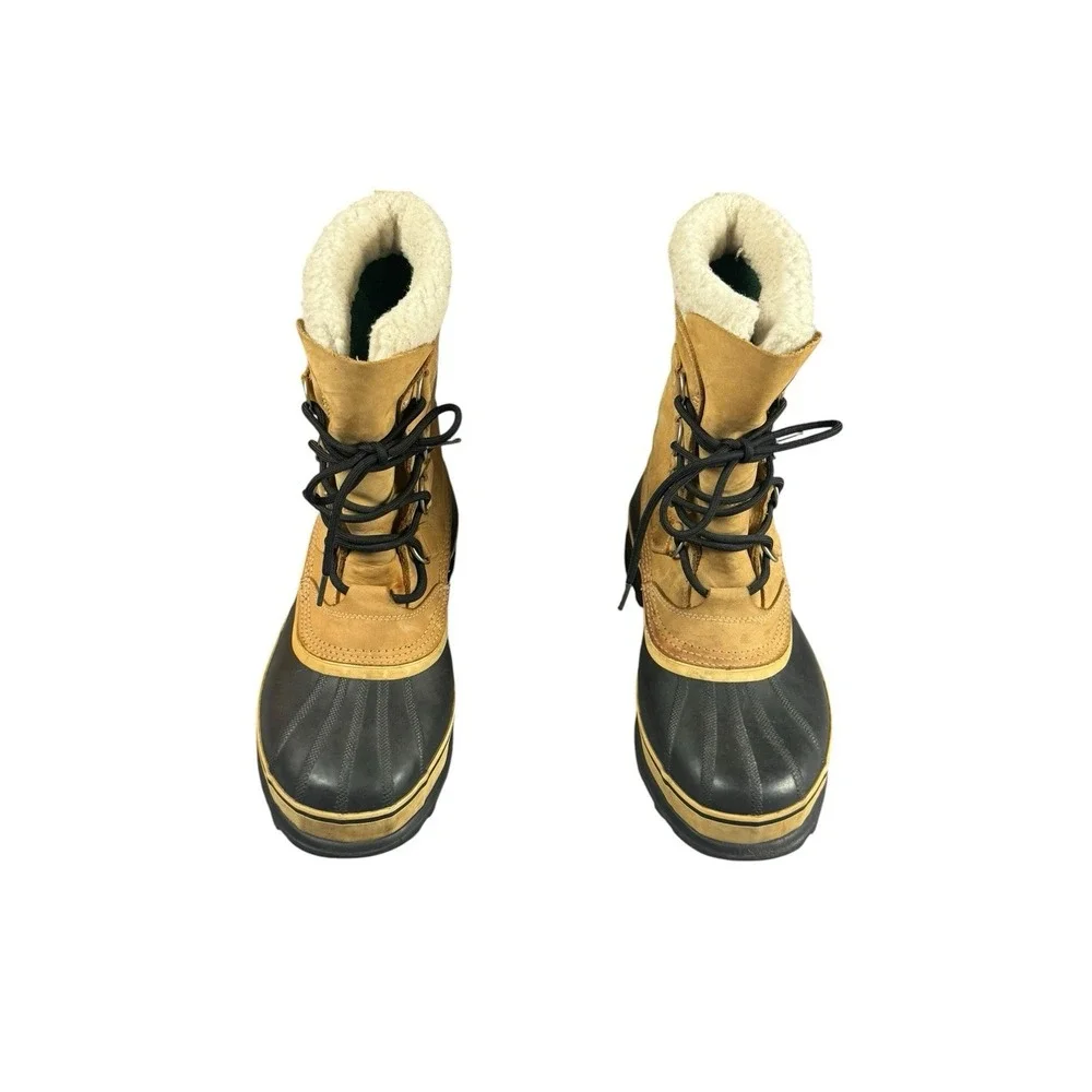 SOREL Caribou Boots Men 10 Waterproof Insulated Snow Leather NM1000 281 28cm - Picture 2 of 9